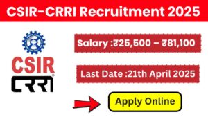 CSIR-CRRI Recruitment 2025