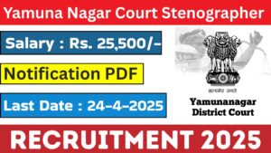 Yamuna Nagar Court Stenographer Recruitment 2025