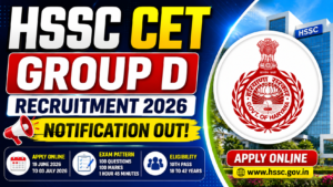 HSSC CET Group D Recruitment 2026