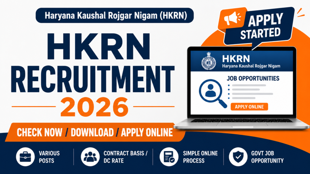 Haryana Kaushal Rojgar Nigam (HKRN) Recruitment 2026