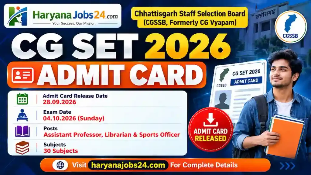 CG SET Admit Card 2026
