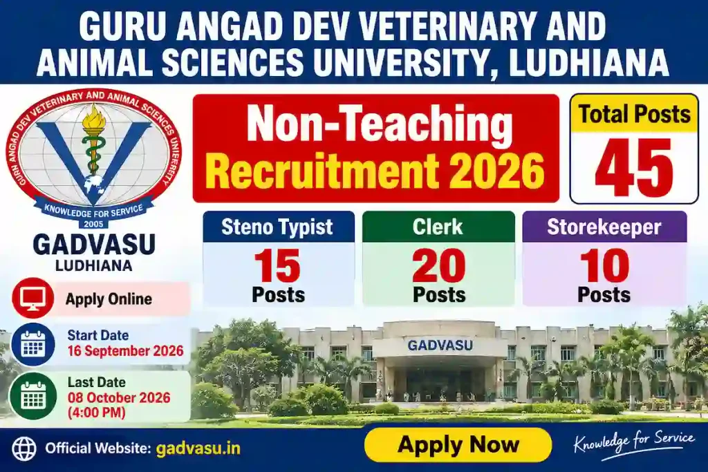 GADVASU Non-Teaching Recruitment 2026