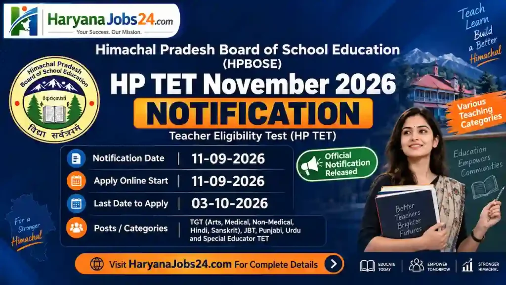 HP TET November 2026 Notification