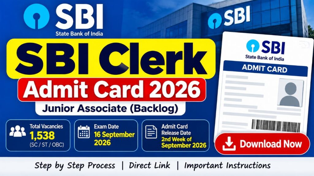 SBI Clerk Admit Card 2026