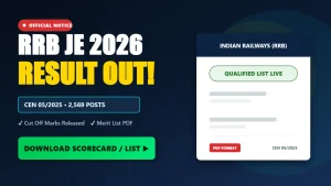RRB JE Result 2026