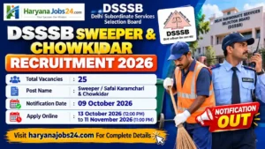 DSSSB Sweeper and Chowkidar Recruitment 2026