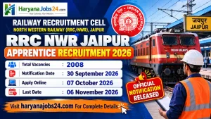 RRC NWR Jaipur Apprentice Recruitment 2026